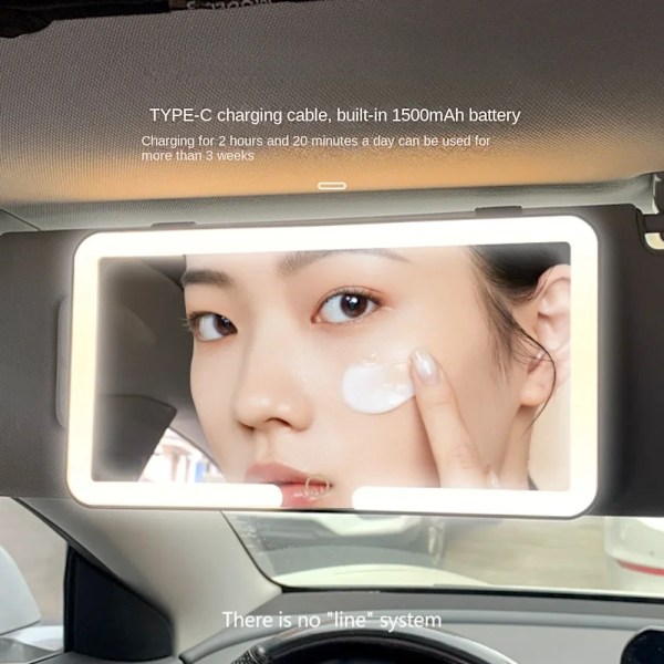 HD Mirror Bil LED Makeup Spejl Tre Gear Justering Sol Visor Plade