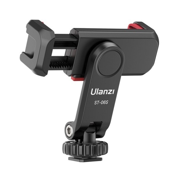 ST-06S Telefon holder Mount Clamp Clip Horizontal og lodret Shooting for Smartphone Cold Shoe Mount