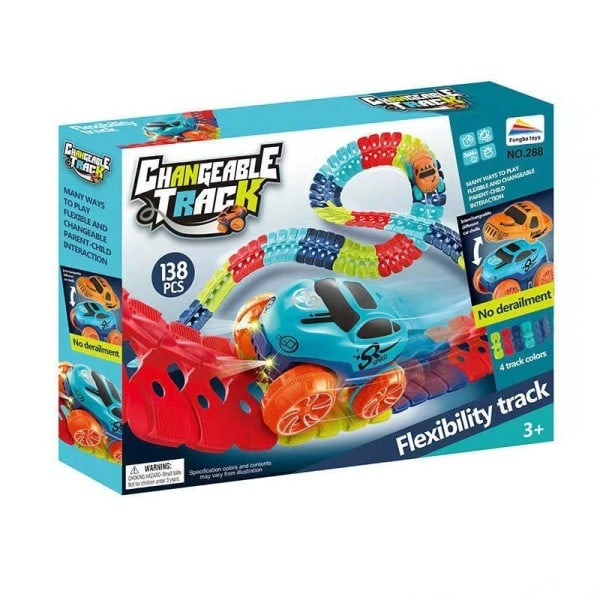 Oppladbar Anti tyngdekraft Montert Bil LED Light Up Race Bil Flexible Magic Race Car for Barn