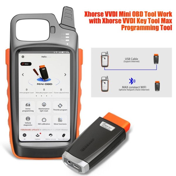MINI OBD Tool Xhorse VVDI Key Tool Max Support Generate Transponder and Remote