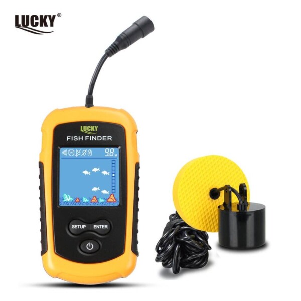 LUCKY FF1108-1 Portable Fish Finder Ice Fishing Ekkolod Ekkolod Alarm Transducer Fishfinder