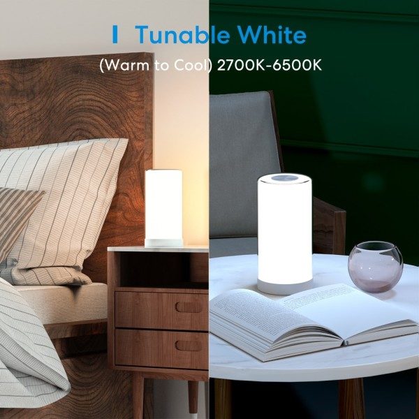 Älykäs pöytä lamppu RGB LED Wi-Fi yö lamppu 6W kosketus anturi himmennettävä vuode valo tuki Alexa Google Assistant