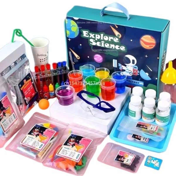 Barn vetenskap laboratorium montessori leksaker kemikalier experiment kit barn pedagogiska leksaker
