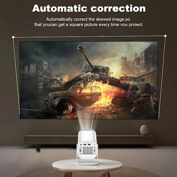 Android 11 Projector med WiFi 6 og Bluetooth Smart Mini Portable Projector