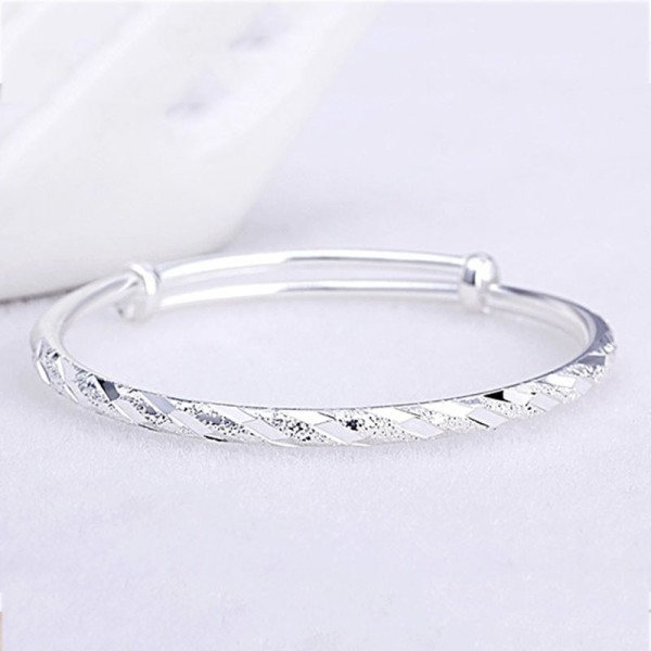 Silver färg  fest manschett armband för kvinnor par kreativt enkelt handgjorda smycken justerbara