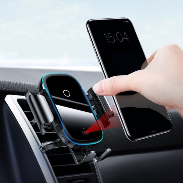 Bil telefon hållare 15W QI trådlös laddare för iPhone 14 13 12 11 Xiaomi bil montering infraröd snabb trådlös laddning