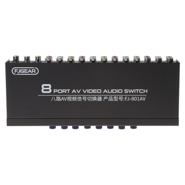 8-vejs AV Switch RCA Switcher 8 in 1 out Composite Video L/R Selector Box