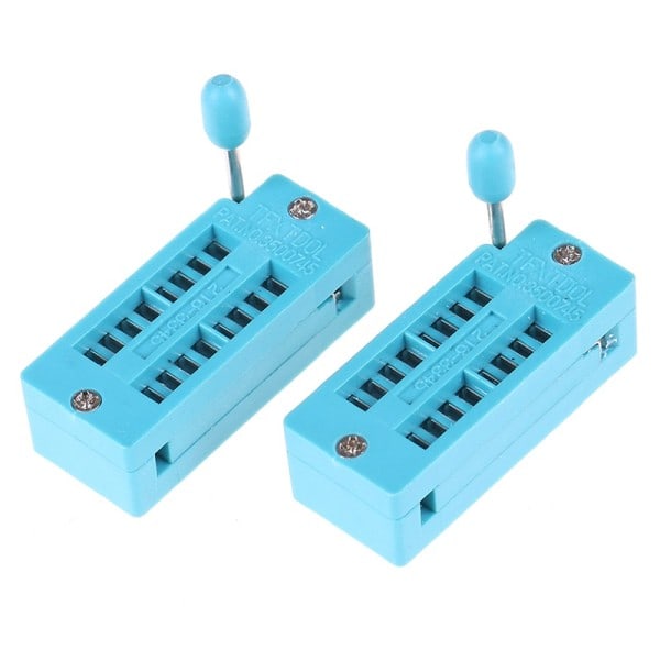 2 stk Ny Dip16 Zif Zip Ic Socket 16p Dip Chip Test Adapter