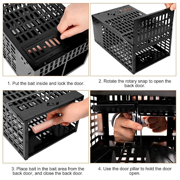 Hög kvalitet Dubbeldörr Stor mus Råttor Live Trap Cage/Strong Catch Bait/Pest Control