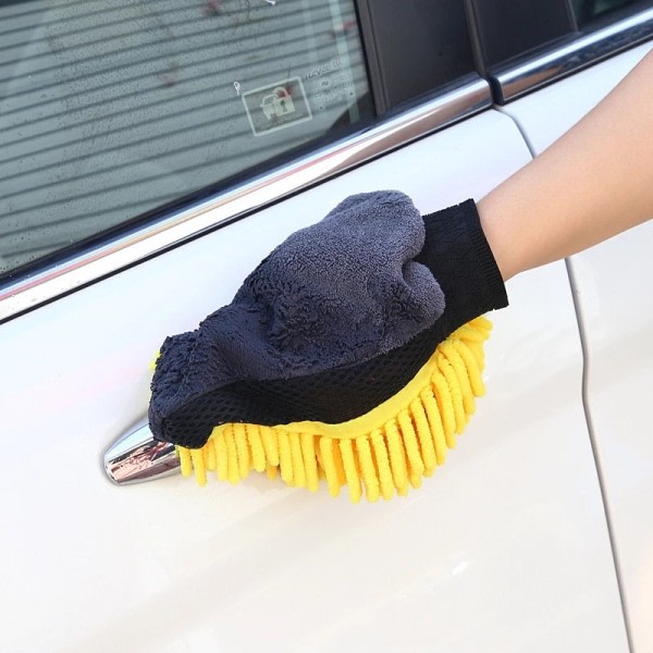Vandtæt bil vask mikrofiber chenille handsker tykke bil rengøring mitt voks detaljer børste