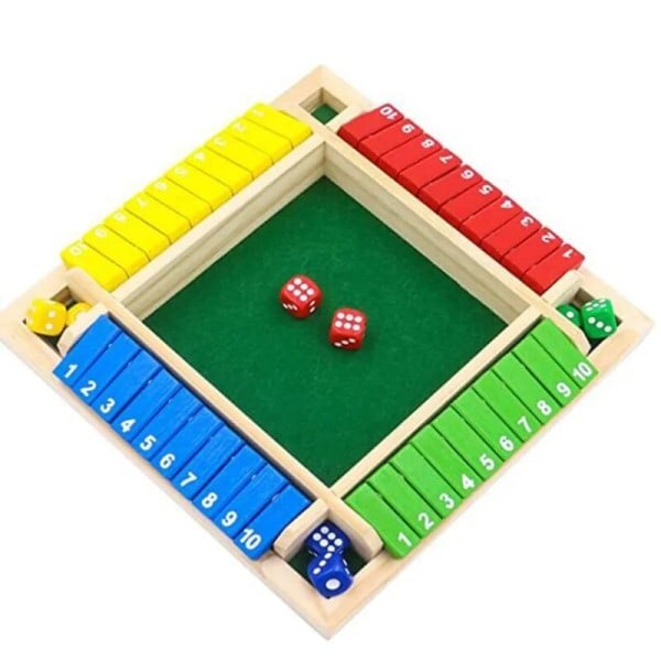 Fire Sided 10 Tall Shut The Box Board Game Set Terning Fest Club Drinking Games