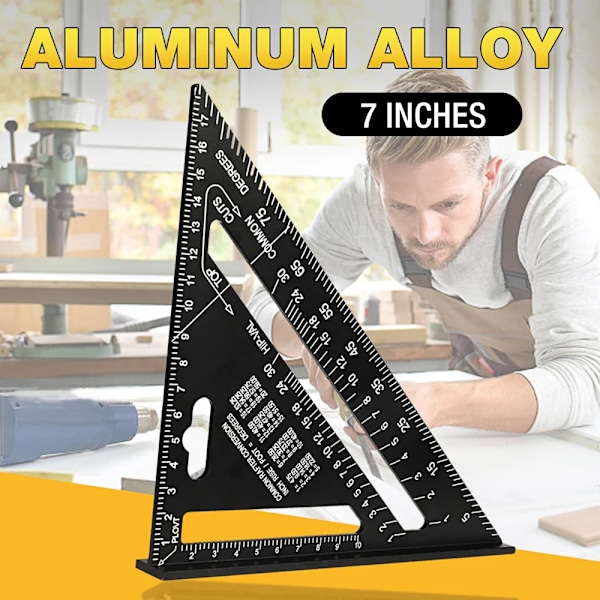 7 tum metrisk triangel linjal aluminium legering vinkel gradskiva hastighet metrisk fyrkant mätning linjal för snickare snickare verktyg