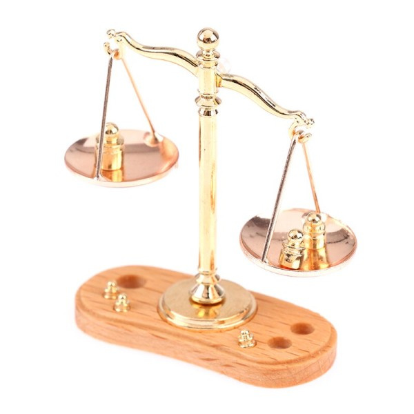 Docka hus miniatyr tillbehör mini balans skala modell leksak dekorativ