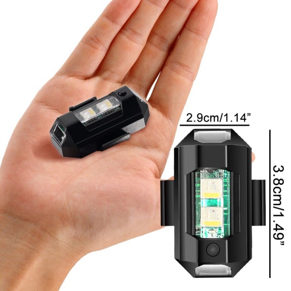 LED Anti-kollision Advarsel Lys Mini Signal Lys Drone med Strobe Lys 7 farver