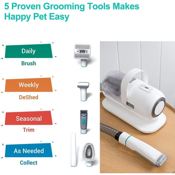 Kæledyr Grooming Kit og Støvsug Sug 99% Kæledyr Hår Professionel Grooming  Værktøj til hunde katte