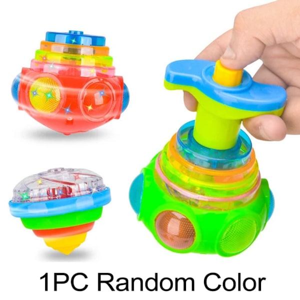 Høj kvalitet premium Rund Lysende Legetøj Lys Musik Roterende Gyro Fidget Spinner Spinning Top Legetøj Tilfældig Farve Børn's Legetøj