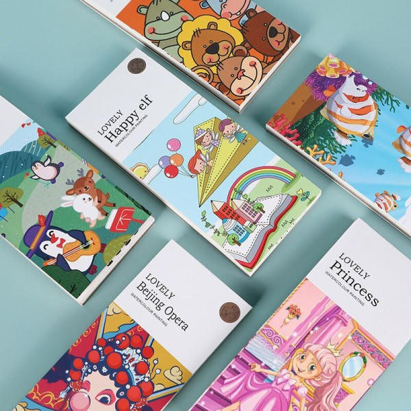 20 sivua lapsia opetus vesiväri doodle värjäys kirja mukana vesiväri maalit