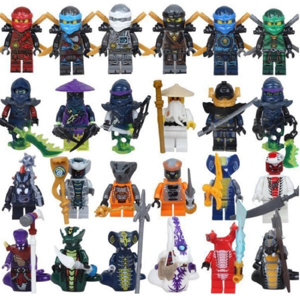 Anime karakterer 24 stykker Ninjago Mini Figur Bygning Klods Legetøj Mini Dukke Figur Bygning Børn Legetøj