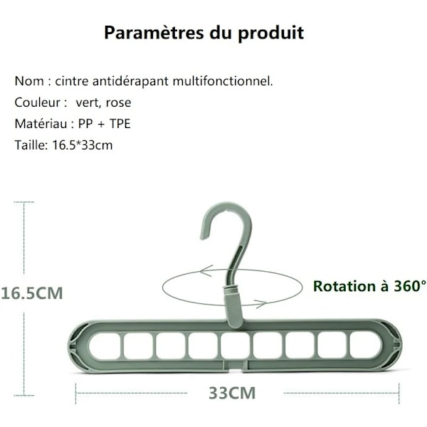 2 deler Multifunksjon Plast Garderobe Arrangør Klær Rack