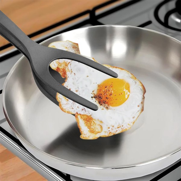 2 I 1 Nylon Grip Flip Tång Ägg Spatel Tång Biff Spatula Tång Klämma Pannkaka Stekt Svarvar Kök Tillbehör
