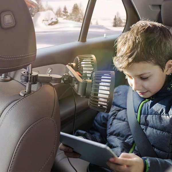 Auto istuin selkä jäähdytys tuuletin 360 astetta kierto USB lataus automaattinen niskatuki ilmanvaihto tuuletin