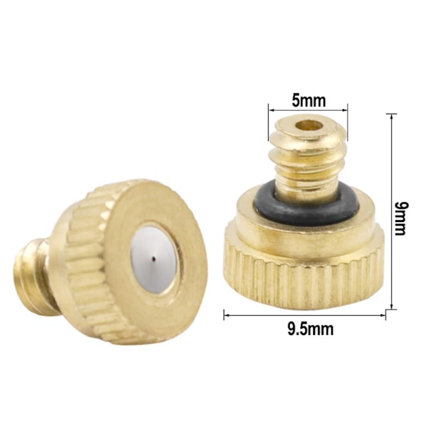 10 stykker Forstøver dyse 3/16" Tåke Spray Kjøling Vann System Tilbehør Hage Forstøver Dugg Sprayer 0,3mm (Copy)