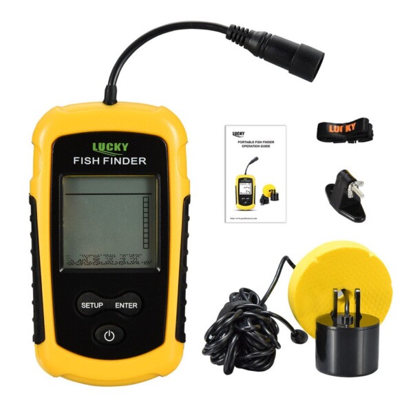 LUCKY FF1108-1 Portable Fish Finder Ice Fishing Ekkolod Ekkolod Alarm Transducer Fishfinder