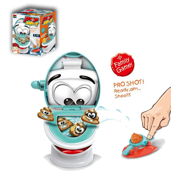 Bedste kvalitet 1 Set 17,5*13,5*24cm Of Poop Shooter To People Desktop PK Spil Pranks Sjove Spil Kreativt Toilet Poop Spil For  Børn