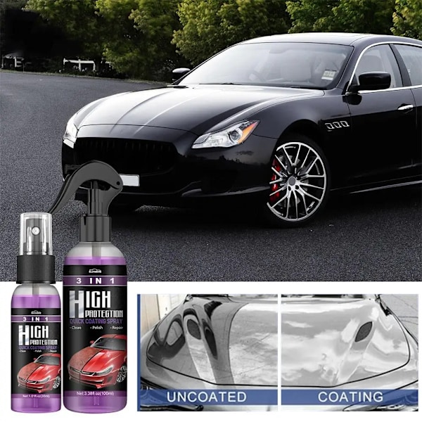 Hög skydd keramik bil tvätt stärkande 3 i 1 snabb lack polish sealer spray