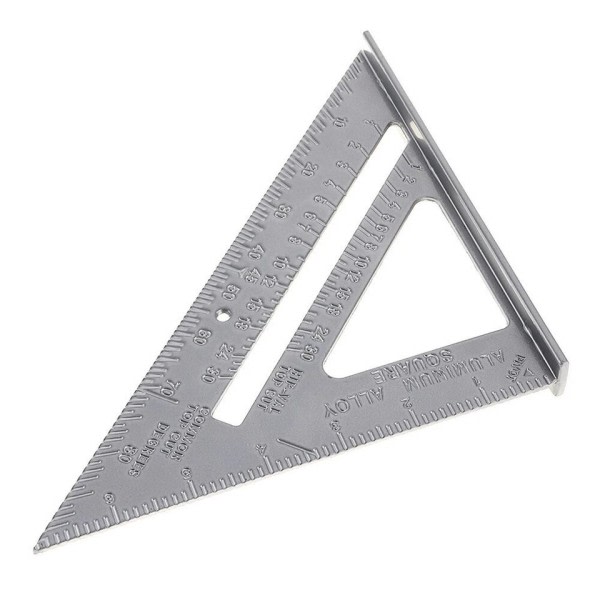 Mätning Verktyg Snickare Rak Linjal Aluminium Legering Speed Protractor Gering 3 Right Angles Scriber