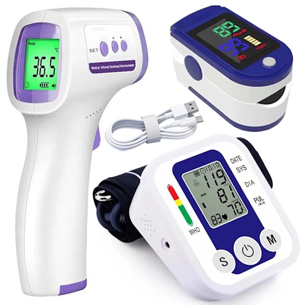 Tensiometer Hjärt Rate Puls Mätare BP Monitor Frisk Digital Arm Blod trycksmätare