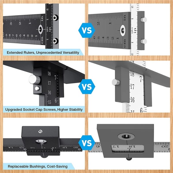 Skab Hardware Jig Aluminium Legering Justerbar Skabelon til Hurtig Nøjagtig Installation Dør Skuffe Knap