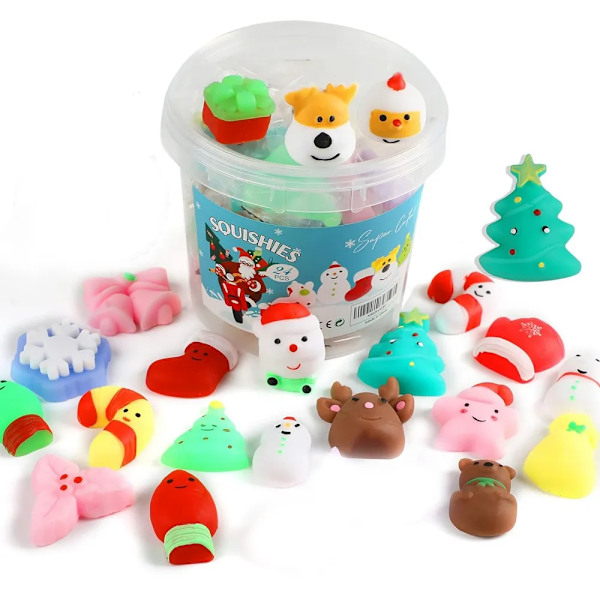 Jul 24 biter for barn voksen nissen Claus Snømann Squishy Fidget Leker