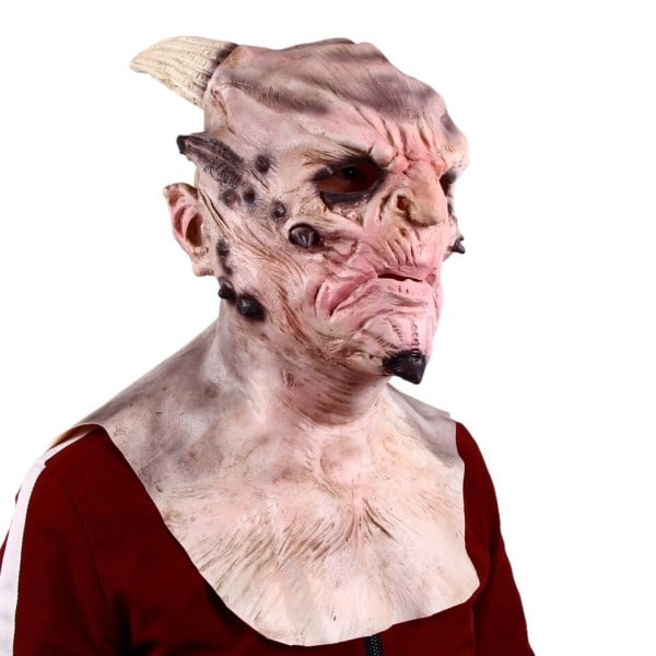 Demon Latex Mask Långt Horn Devil Halloween King Of Lies Cosplay Full Ansiktsmasker