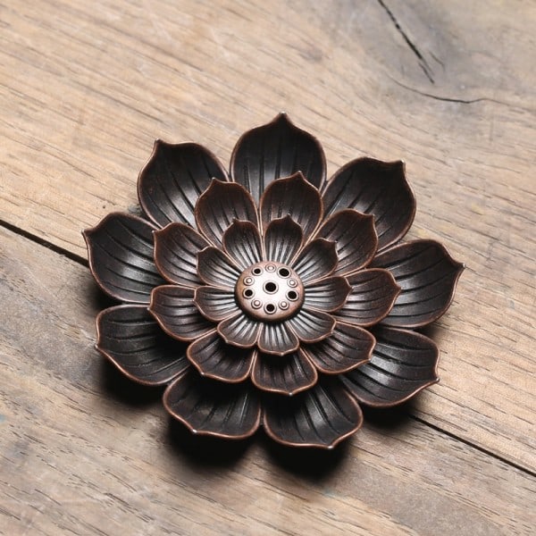 Røgelse Brænder Reflux pind Røgelse holder Hjem buddhisme Dekoration Spole Rægelseskar Med Lotus Blomst Form