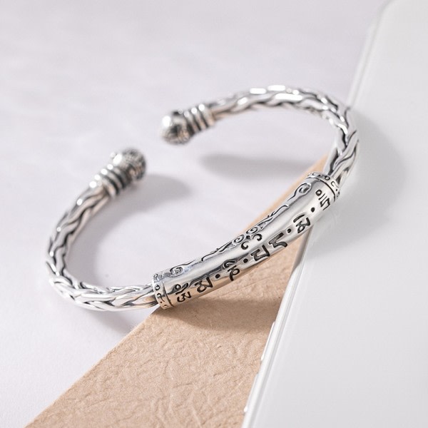 Silver färg  vintage justerbar öppen manschett armband armband
