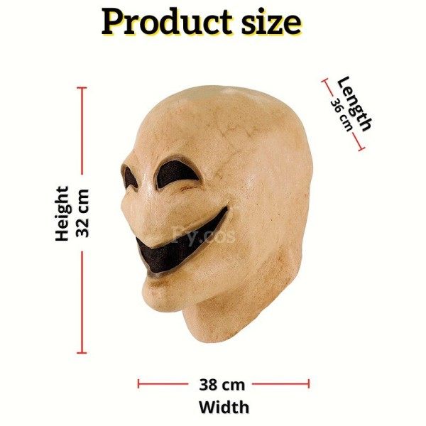 Skräck Smile Nej Ansikte Man Latex Mascara Full Huvud Terror Ansiktslös Förklädnad Cosplay Mask