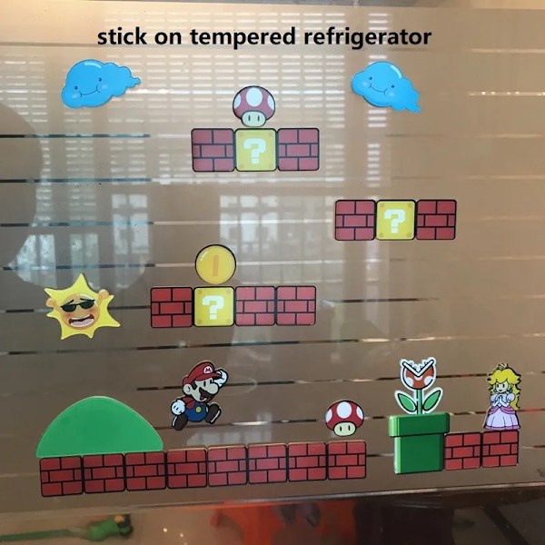 Super Mario magneetti jääkaappi magneetti tarra sarjakuva anime valokuva viesti taulu tarrat