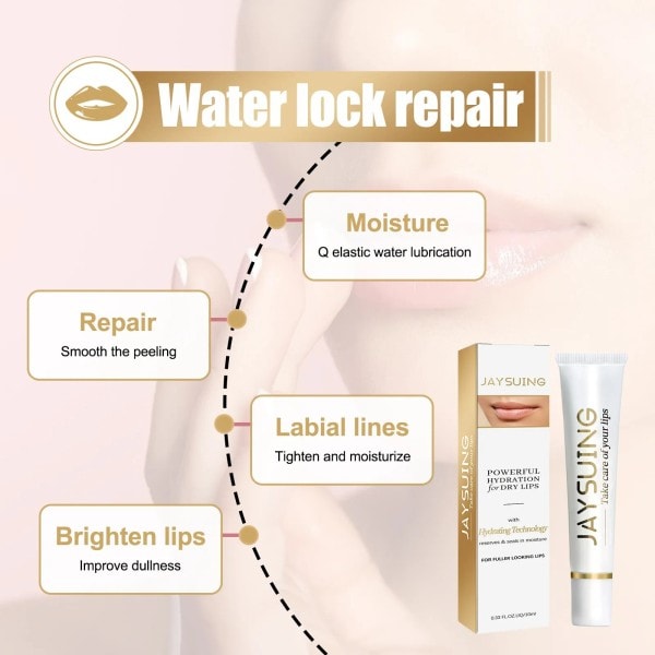 Anti Aging Läpp Balm Anti sprickbildning Långande Återfuktande Ta bort död hud blekna Läppar linjer fuktande