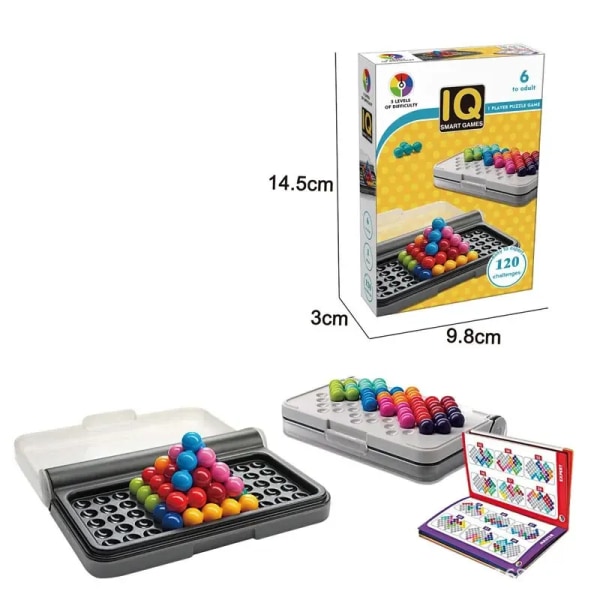 120 udfordringer IQ 3D puslespil brætspil klassisk pyramide plade perle logisk sind for børn pyramide perler montessori legetøj