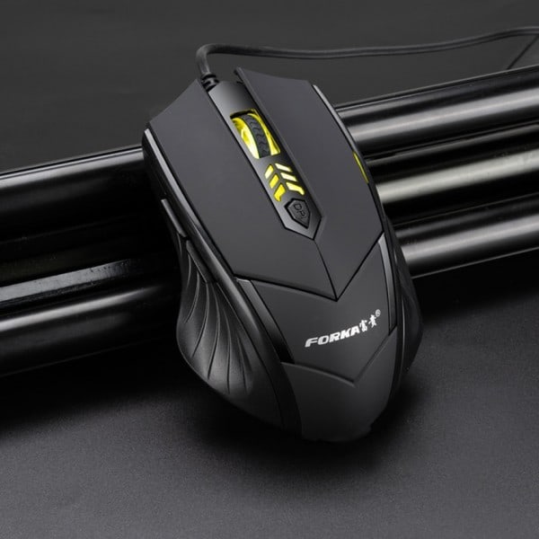Silence Klikk Kablet Gaming Mus 6 knapper USB Demp LED Optisk kabel Ergonomisk Datamaskin mus