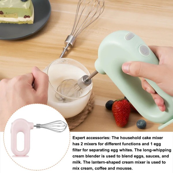 Trådlös handhållen laddning visp ägg mixer för bakning verktyg miljövänlig hög hastighet handhållen mixer
