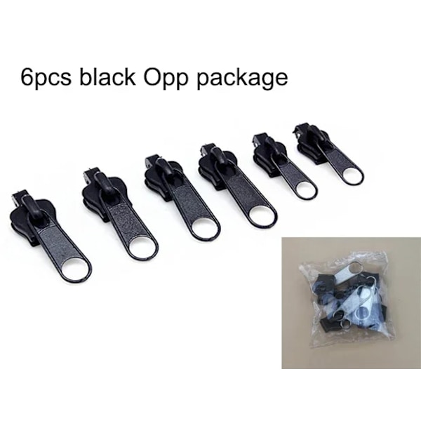 6 bitar Universal Instant Fix Zipper 3 Sizes Repair Kit