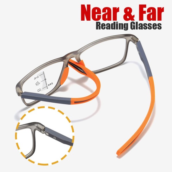 Antiblått Ljus Multifokal Läsglasögon Män Kvinnor Progressiv Nära Långt glasögon