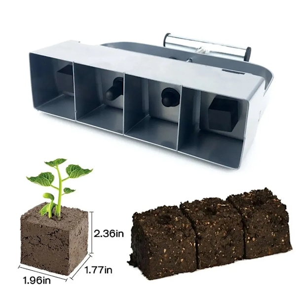 Handhållen Fröplanta Jord Blockmaker 2 Tum Jord Blockering Verktyg Används för Fröplantor Växthus Trädgård förnödenheter