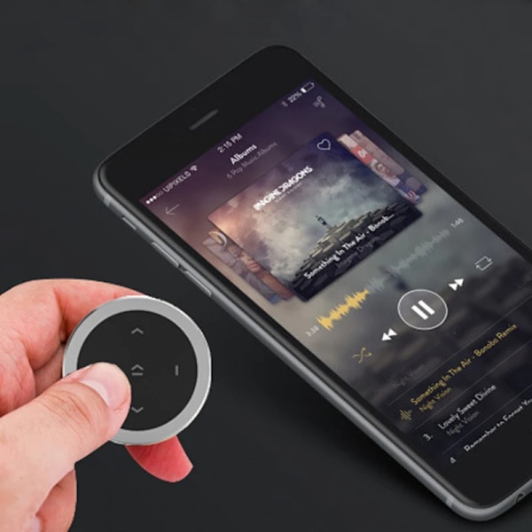 Mini Langaton Bluetooth-yhteensopiva Media painike Kaukosäädin Ohjain Auto Moottoripyörä Ohjaus pyörä