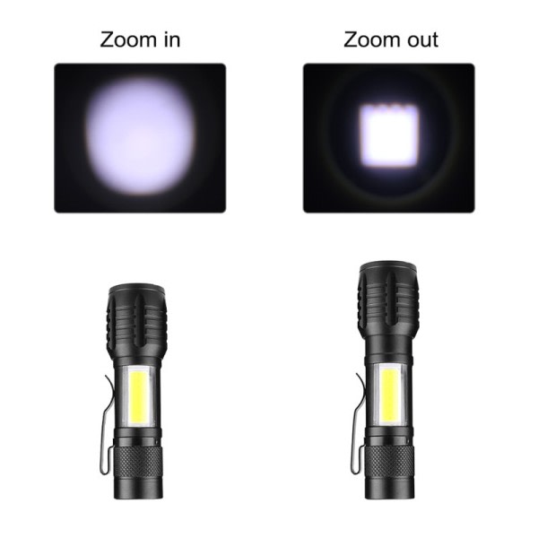 Indbygget Batteri XP-G Q5 Zoom Fokus Mini Led Lommelygte Lampe Lampe