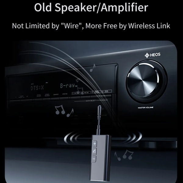 Bluetooth Aux Adapter Trådlös Bil BT Receiver Digital Display Jack Ljud Musik Mik Handsfree