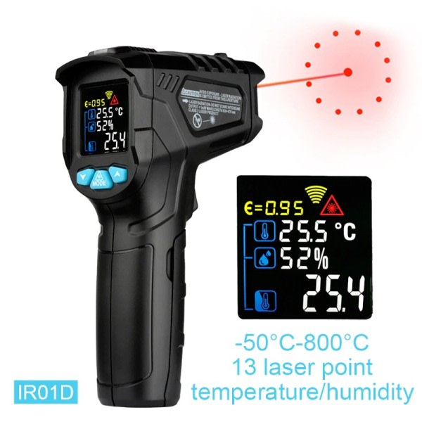 Infrarød termometer 800 grader eller 1472 Fahrenheit Høj temperatur meter