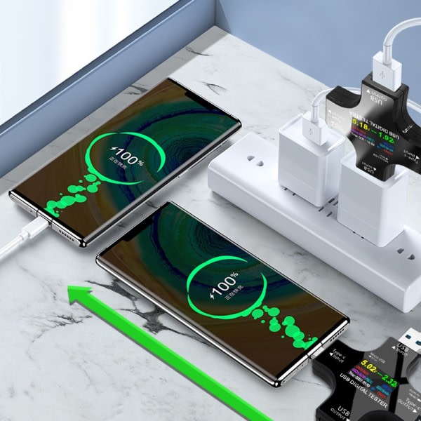 USB jännite testeri virta mittari näyttö monitoimi nopea lataus virta tunnistus analysaattori